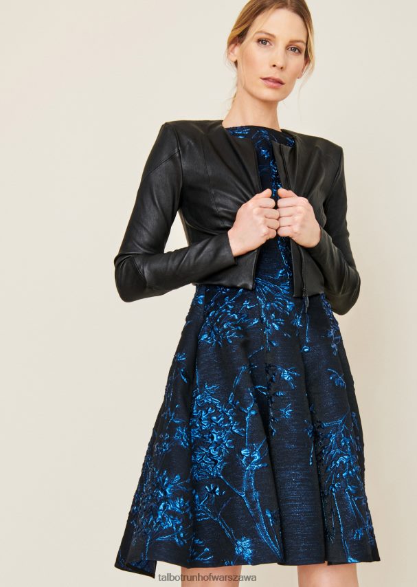 Talbot Runhof odzież czarny kobiety skórzana kurtka cubique1 0RPB2J372