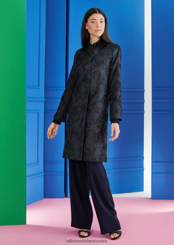 Talbot Runhof odzież niebieska północ kobiety płaszcz Cubelle7 0RPB2J367