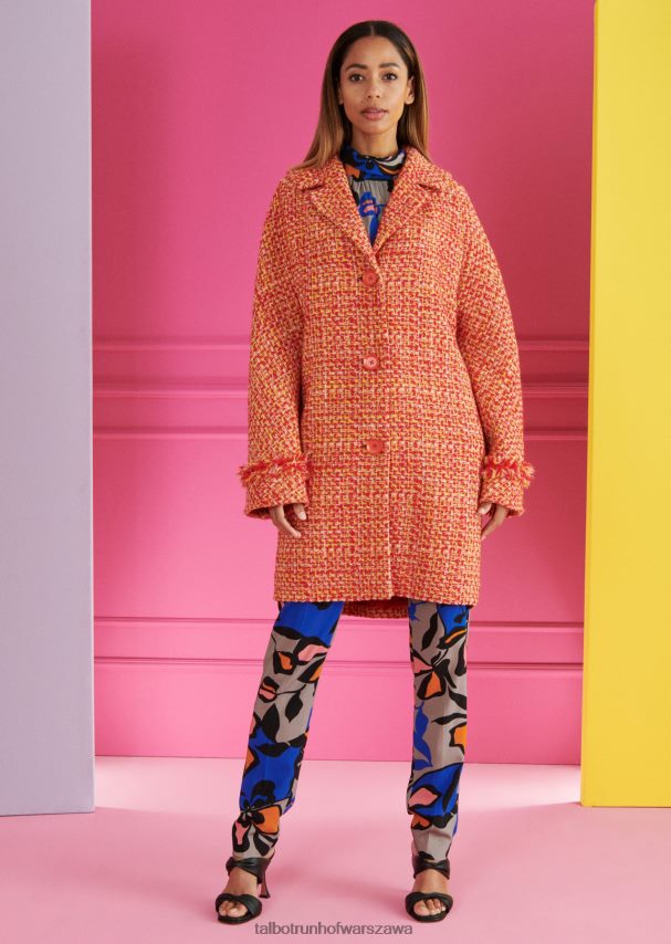 Talbot Runhof odzież tygrysioczerwony kobiety płaszcz lubero4 0RPB2J361