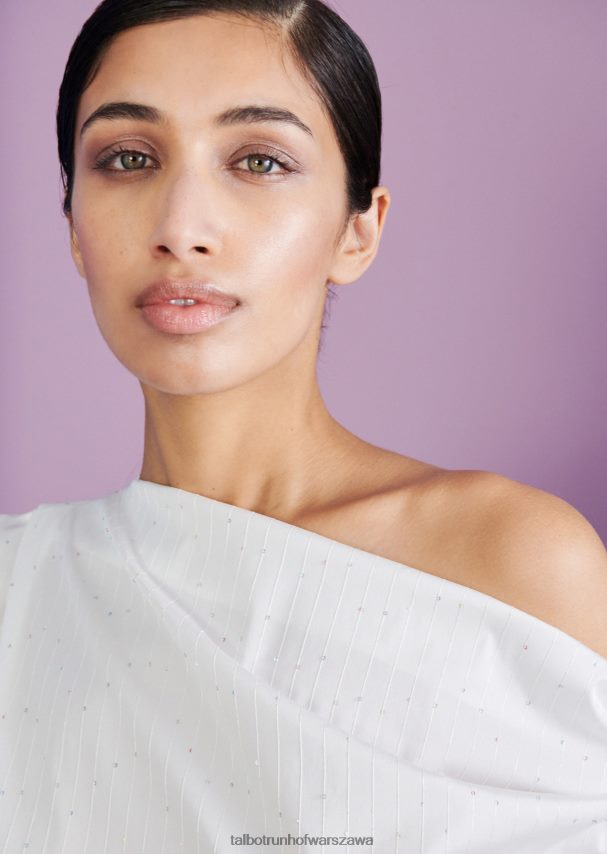 Talbot Runhof odzież biały kobiety górna łaźnia turecka 3 0RPB2J289