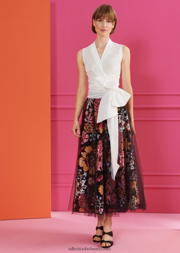 Talbot Runhof odzież biały kobiety najlepsze naxos3 0RPB2J322