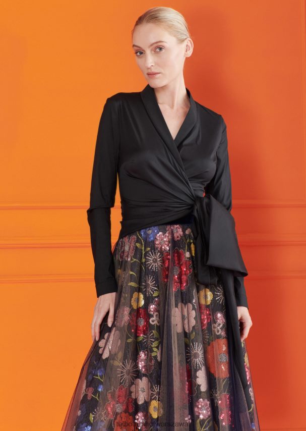 Talbot Runhof odzież czarny kobiety bluzka naxos1 0RPB2J284