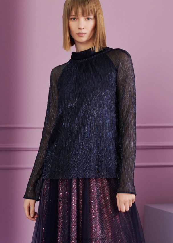 Talbot Runhof odzież marynarski błękit kobiety górna aureola 1 0RPB2J296