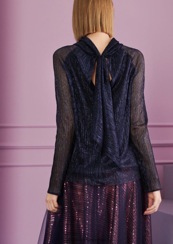 Talbot Runhof odzież marynarski błękit kobiety górna aureola 1 0RPB2J296