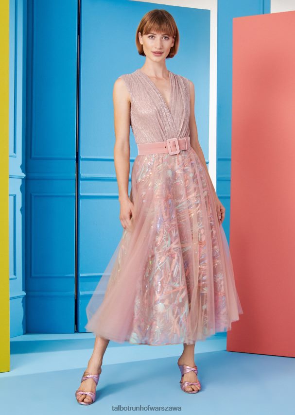 Talbot Runhof odzież rumieniec różowy kobiety zatoka ciała 14 0RPB2J304