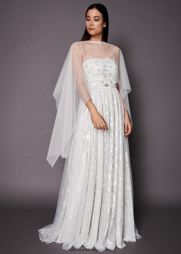 Talbot Runhof odzież biały kobiety ponczo cia3 0RPB2J395