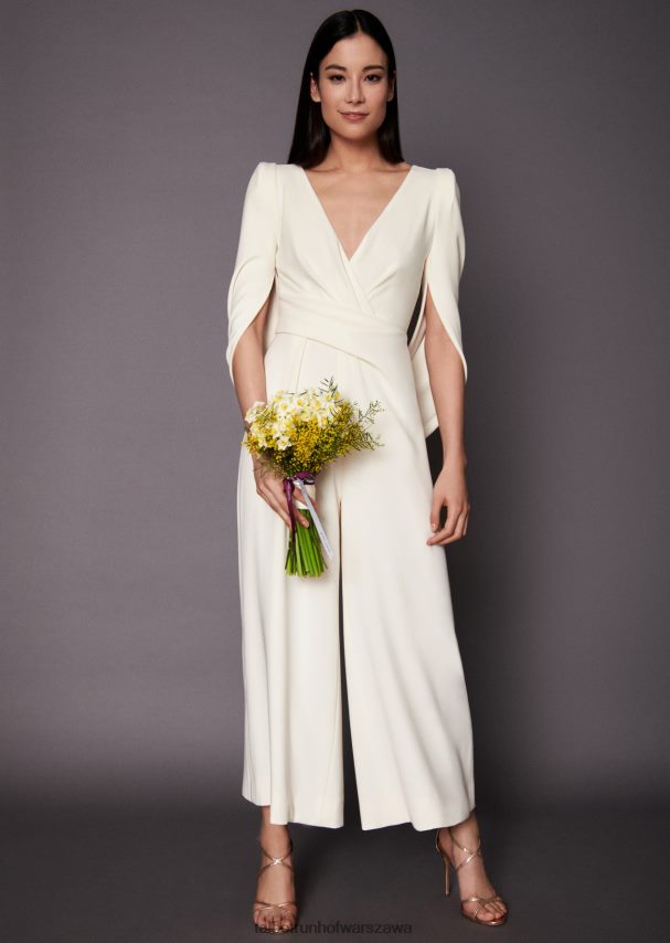 Talbot Runhof odzież kość słoniowa kobiety kombinezon silva2 0RPB2J381