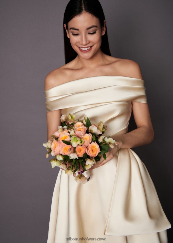 Talbot Runhof odzież kość słoniowa kobiety suknia ślubna cordero1 0RPB2J384