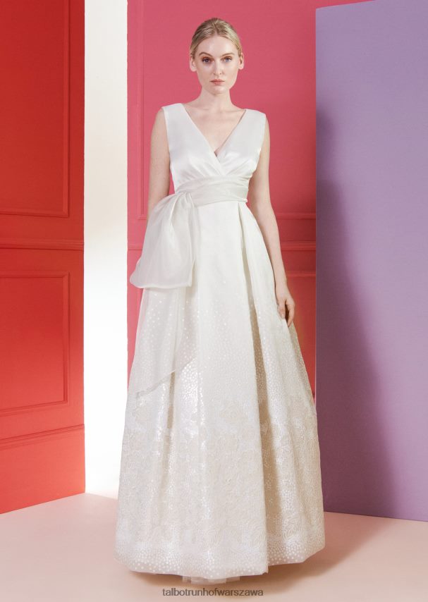 Talbot Runhof odzież kość słoniowa kobiety suknia ślubna godleik1 0RPB2J379