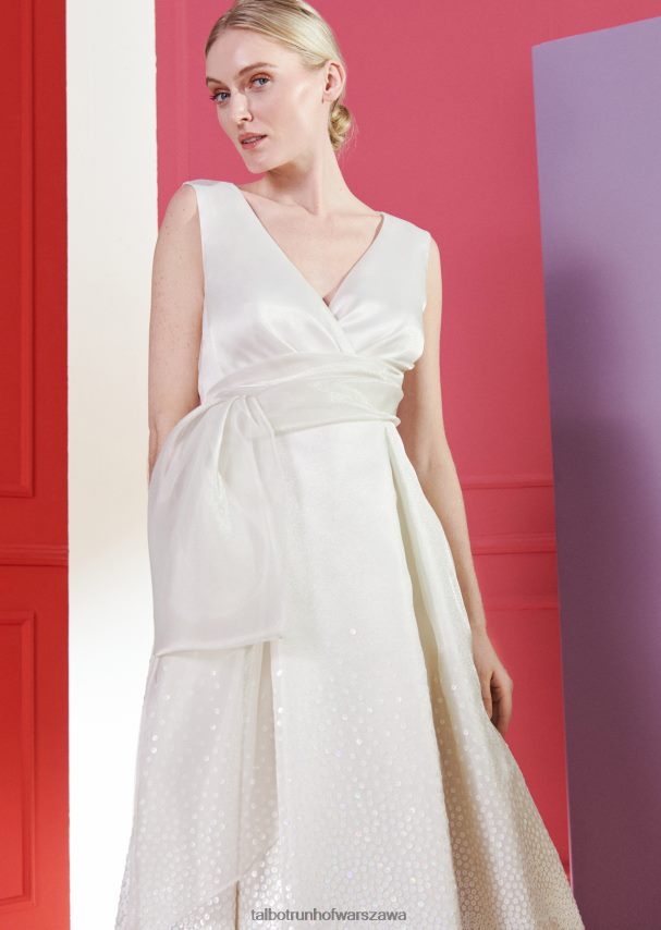 Talbot Runhof odzież kość słoniowa kobiety suknia ślubna godleik1 0RPB2J379
