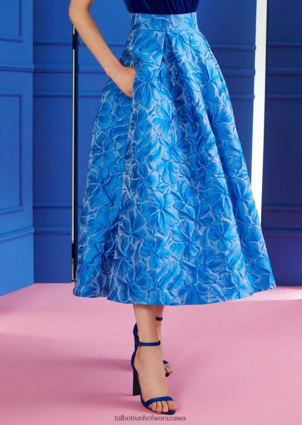 Talbot Runhof odzież Królewski niebieski kobiety spódnica midi celola4 0RPB2J348