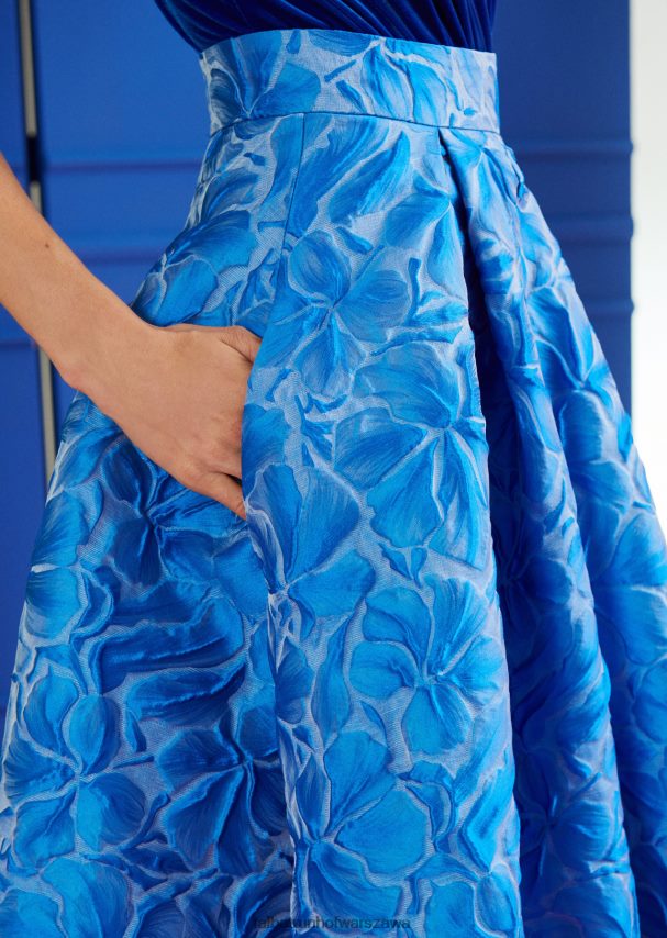 Talbot Runhof odzież Królewski niebieski kobiety spódnica midi celola4 0RPB2J348