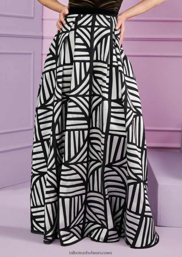 Talbot Runhof odzież czarny biały kobiety spódnica maxi celola9 0RPB2J338