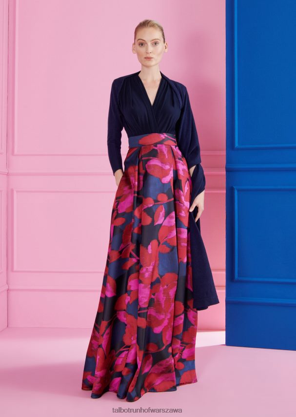 Talbot Runhof odzież królewski granat kobiety długa spódnica celola10 0RPB2J339