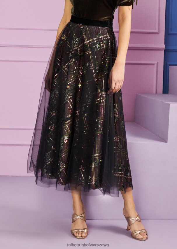 Talbot Runhof odzież myśliwska zieleń kobiety spódnica midi hessa1 0RPB2J337