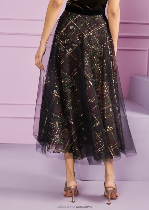 Talbot Runhof odzież myśliwska zieleń kobiety spódnica midi hessa1 0RPB2J337