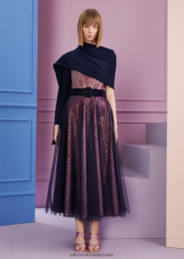 Talbot Runhof odzież truskawkowa czerwień kobiety spódnica midi hessa15 0RPB2J344