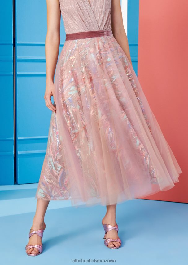 Talbot Runhof odzież zieleń piany morskiej kobiety spódnica midi hessa11 0RPB2J347