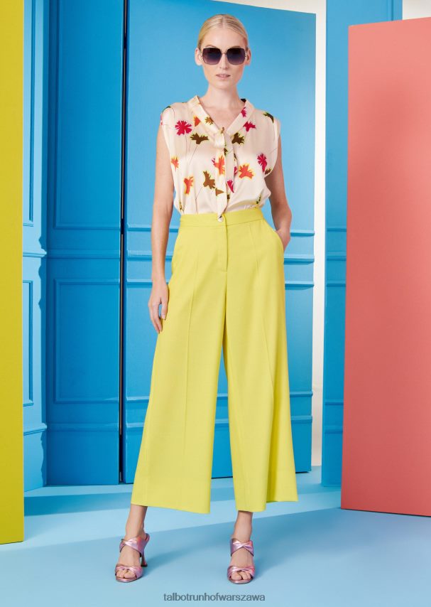 Talbot Runhof odzież cytrynowo żółty kobiety spodnie hipopotam2 0RPB2J328
