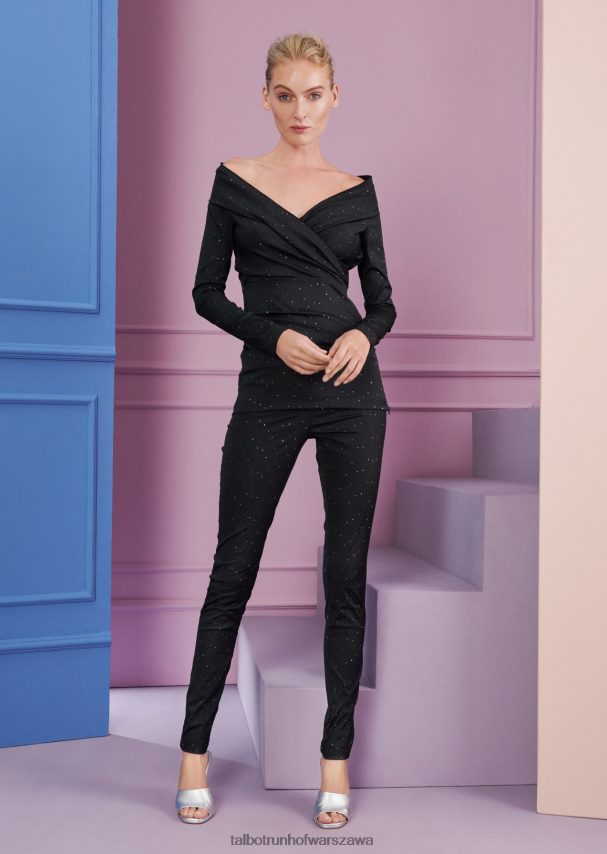 Talbot Runhof odzież czarny kobiety spodnie filipa6 0RPB2J327