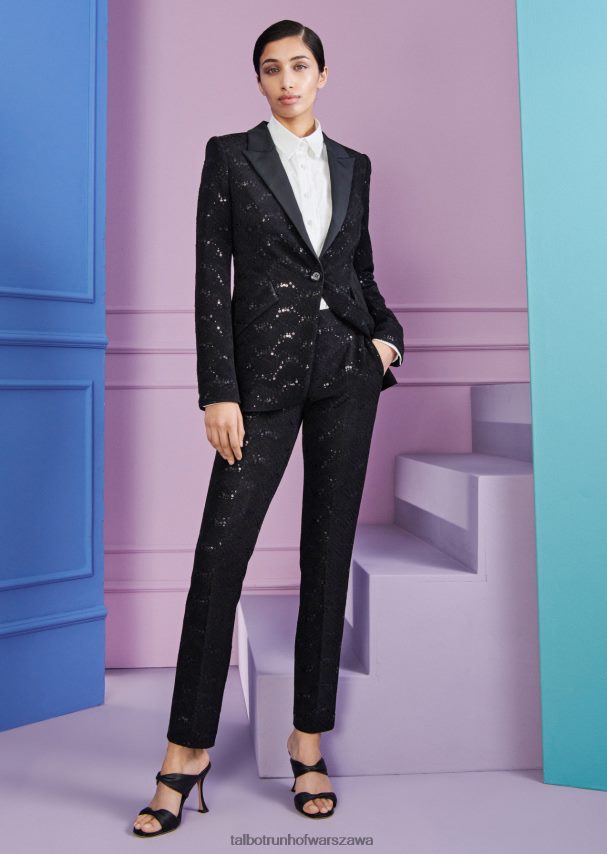 Talbot Runhof odzież czarny kobiety spodnie hit16 0RPB2J326