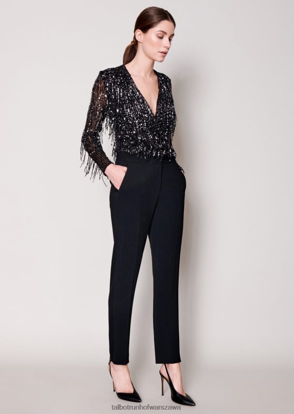 Talbot Runhof odzież czarny kobiety spodnie hit1 0RPB2J336