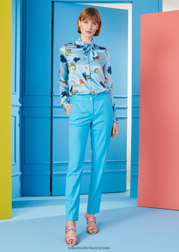 Talbot Runhof odzież głęboki błękit wody kobiety spodnie hit13 0RPB2J330