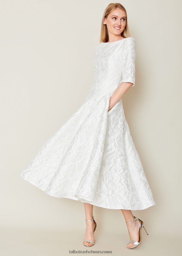 Talbot Runhof odzież biały kobiety sukienka midi bogna2 0RPB2J147