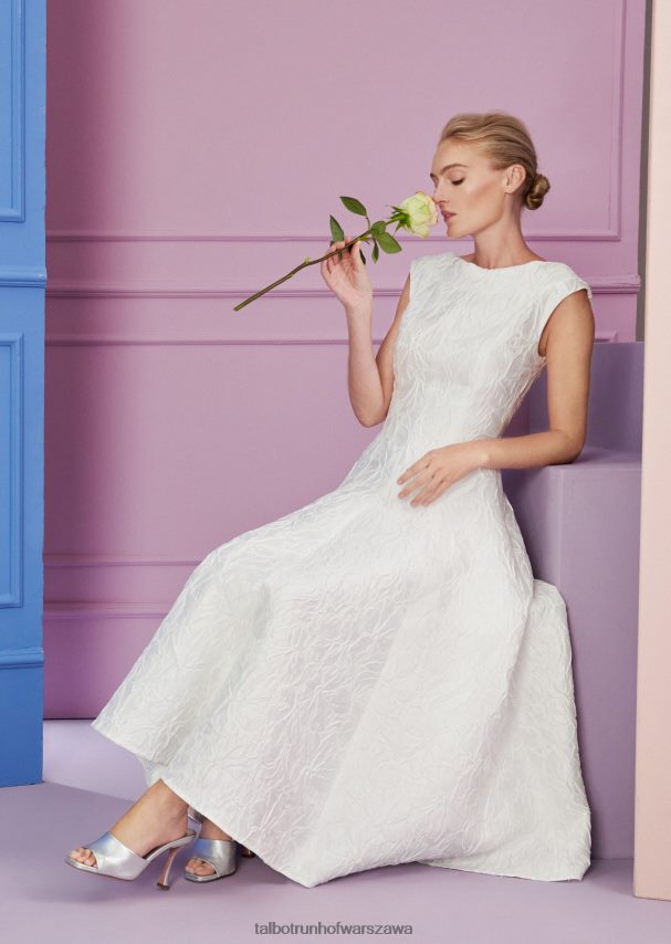 Talbot Runhof odzież biały kobiety sukienka midi tomini15 0RPB2J123