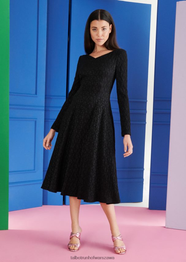 Talbot Runhof odzież czarny kobiety sukienka midi gozo2 0RPB2J136