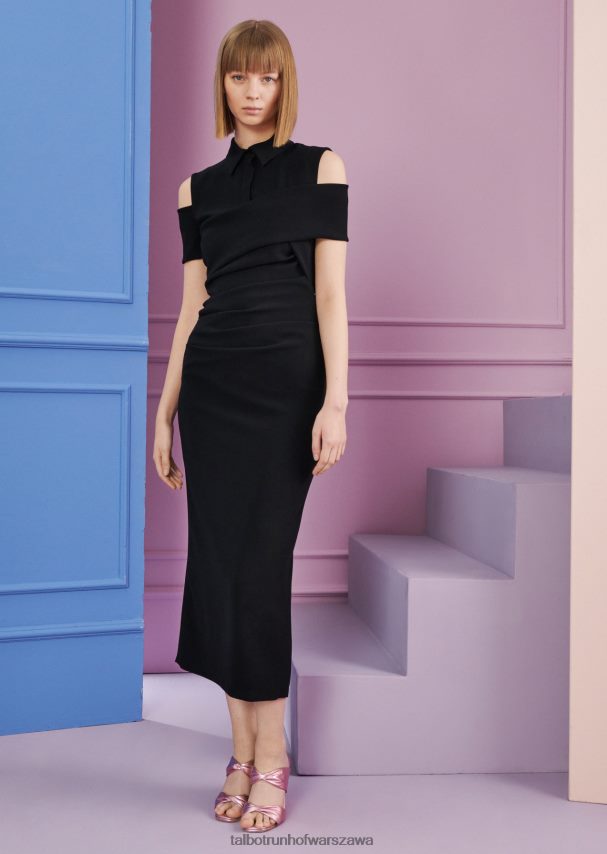 Talbot Runhof odzież czarny kobiety sukienka midi konfesja1 0RPB2J111