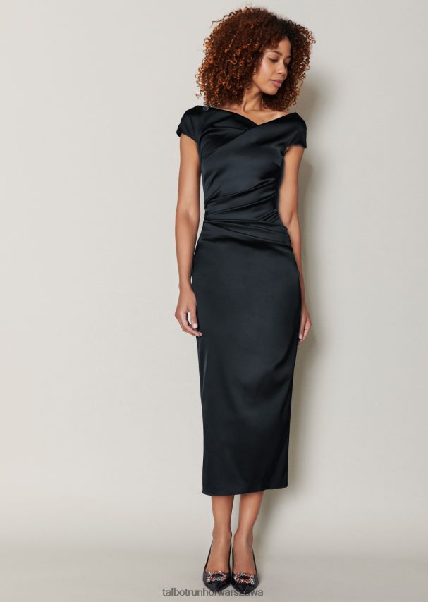 Talbot Runhof odzież czarny kobiety sukienka midi roya1 0RPB2J135