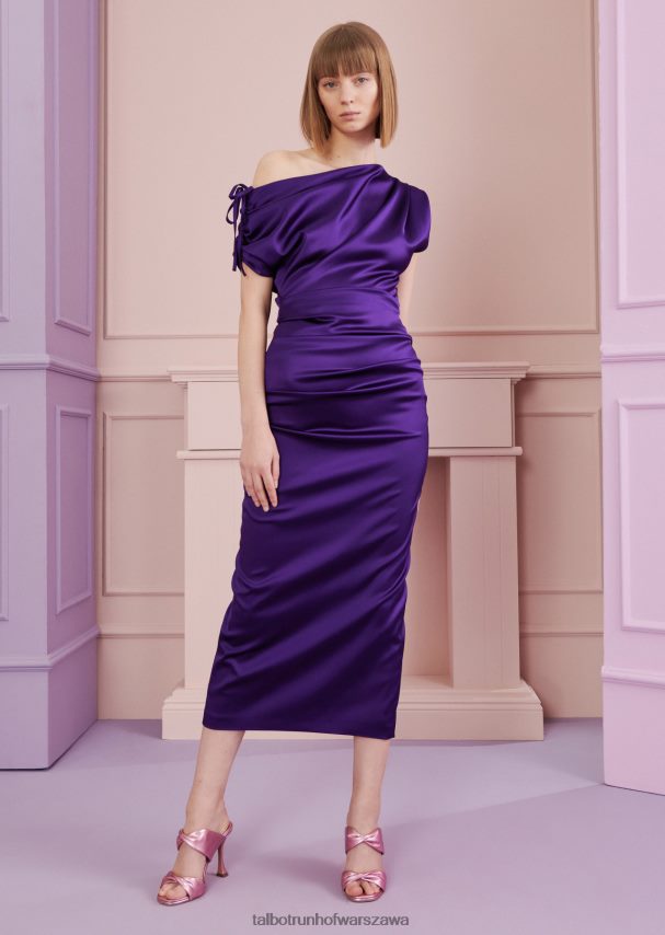 Talbot Runhof odzież glicynia fioletowa kobiety sukienka midi kokao2 0RPB2J114