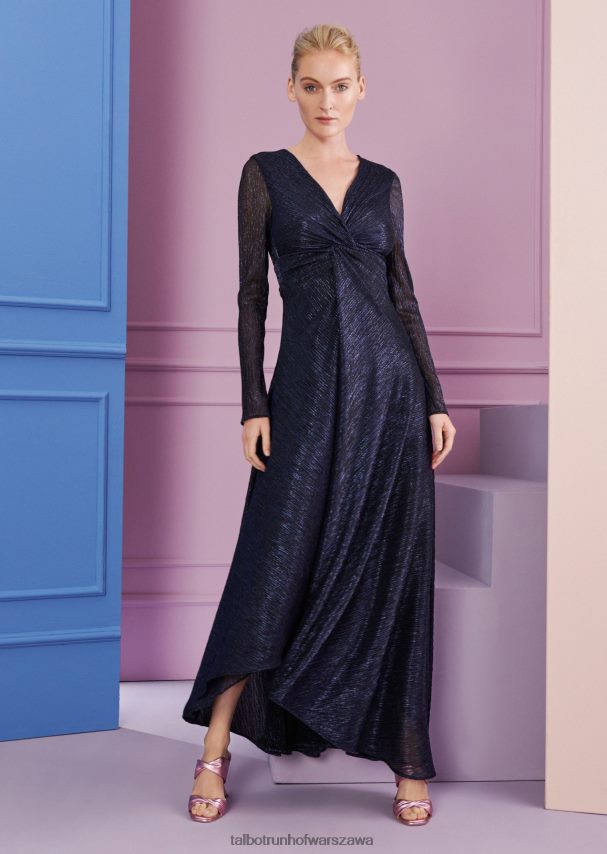 Talbot Runhof odzież marynarski błękit kobiety sukienka midi golambini15 0RPB2J116