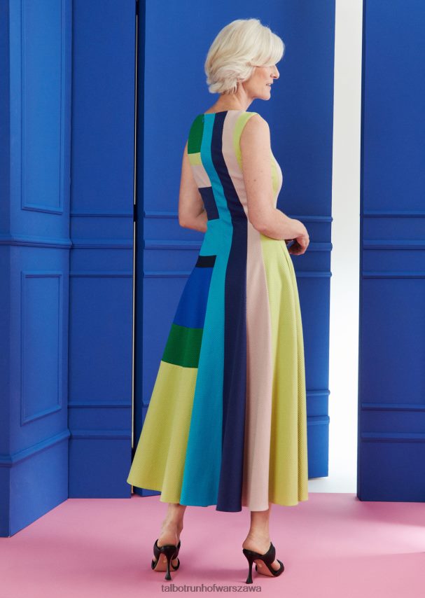 Talbot Runhof odzież mix kolorów szmaragdowo-zielony kobiety sukienka midi hogo1 0RPB2J134