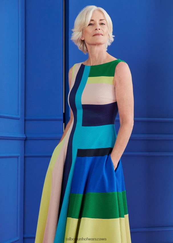 Talbot Runhof odzież mix kolorów szmaragdowo-zielony kobiety sukienka midi hogo1 0RPB2J134