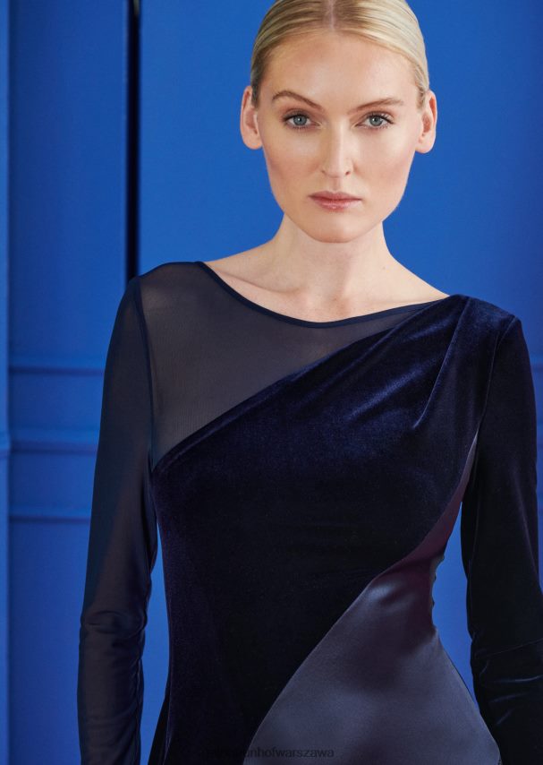 Talbot Runhof odzież niebieska północ kobiety sukienka midi horno1 0RPB2J137