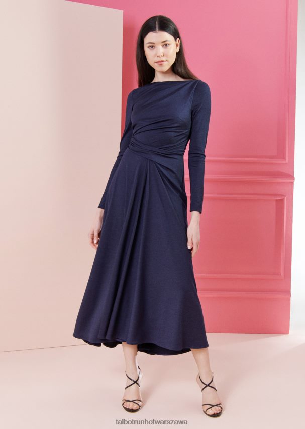 Talbot Runhof odzież niebieska północ kobiety sukienka midi ross27 0RPB2J140