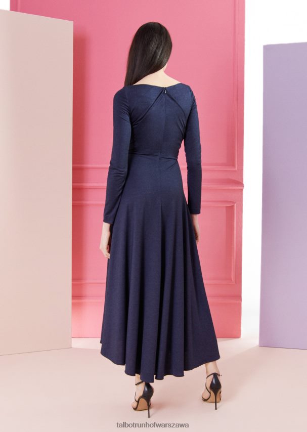 Talbot Runhof odzież niebieska północ kobiety sukienka midi ross27 0RPB2J140