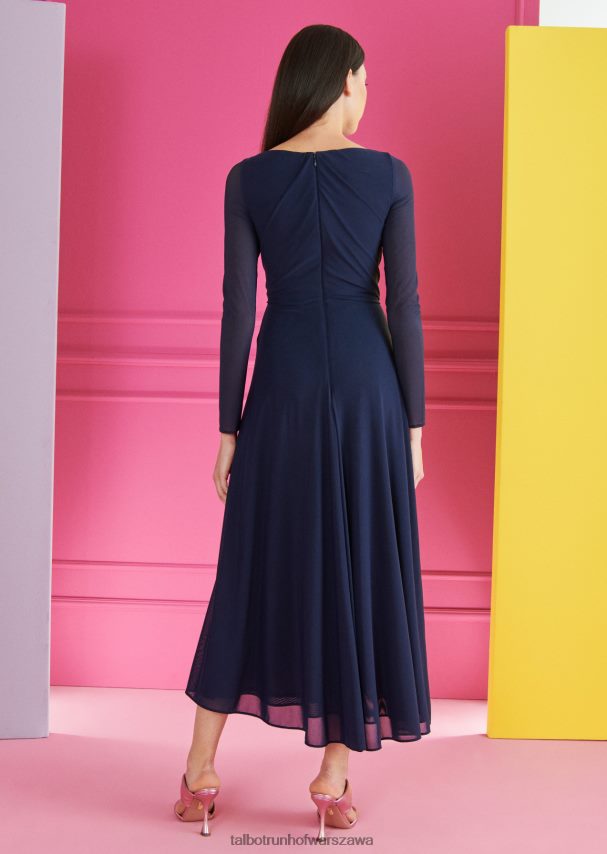 Talbot Runhof odzież niebieska północ kobiety sukienka midi ross29 0RPB2J138