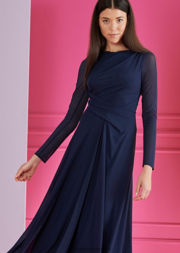 Talbot Runhof odzież niebieska północ kobiety sukienka midi ross29 0RPB2J138