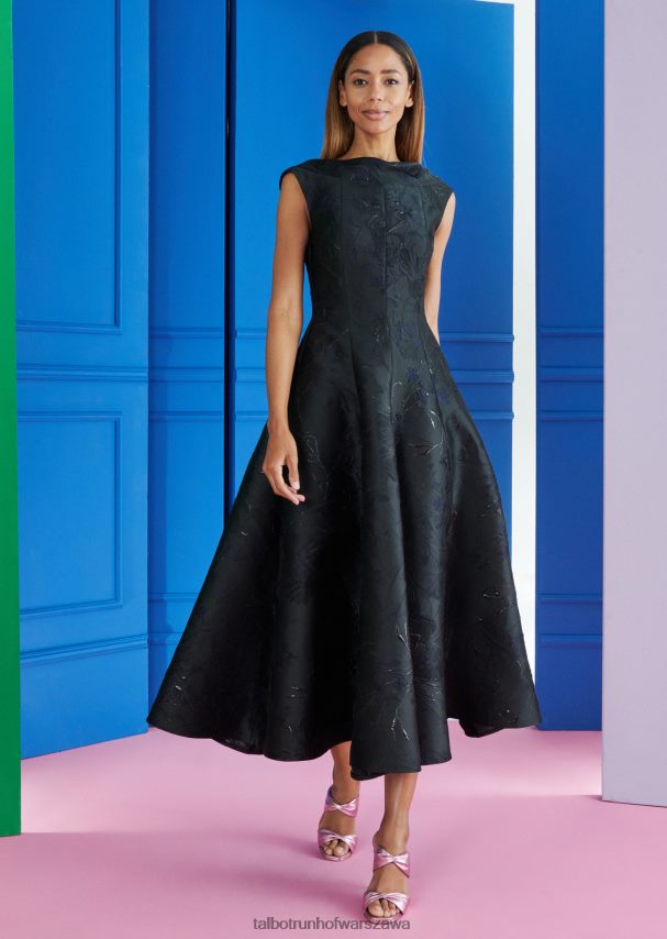 Talbot Runhof odzież niebieska północ kobiety sukienka midi tomini5 0RPB2J117