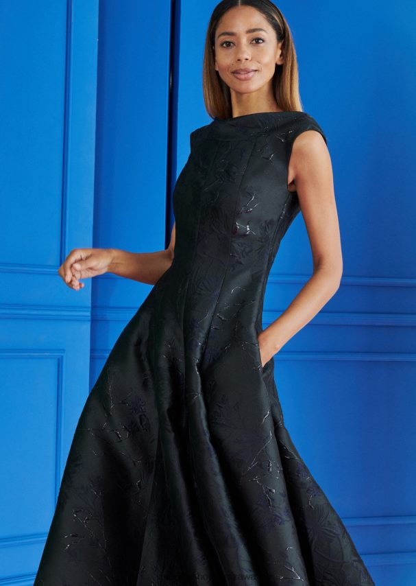 Talbot Runhof odzież niebieska północ kobiety sukienka midi tomini5 0RPB2J117