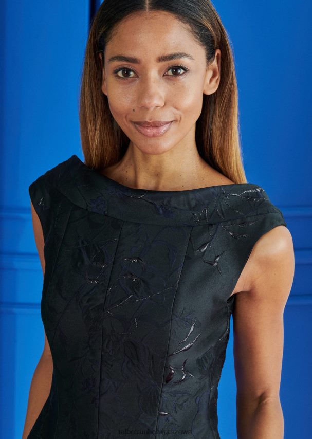 Talbot Runhof odzież niebieska północ kobiety sukienka midi tomini5 0RPB2J117