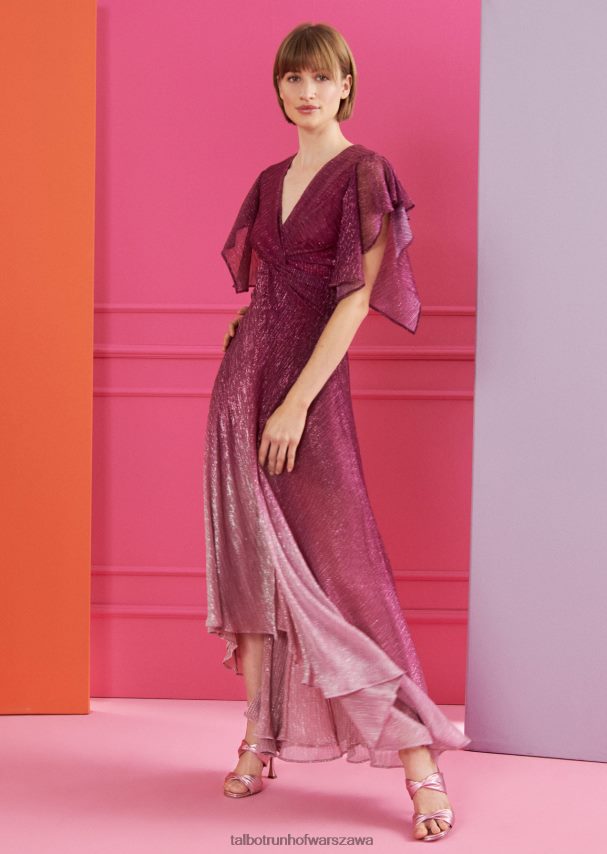 Talbot Runhof odzież róża azaliowa kobiety sukienka midi golambini9 0RPB2J132