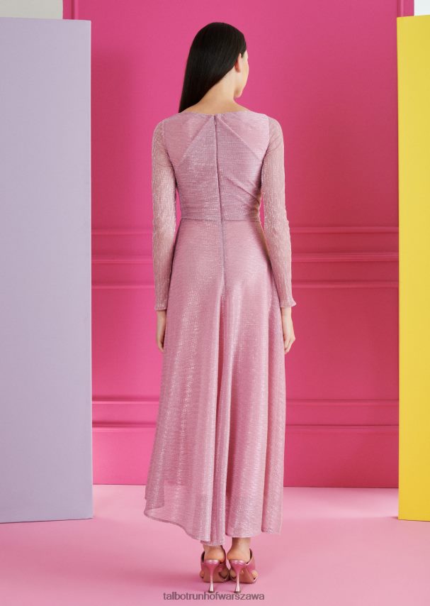 Talbot Runhof odzież róża azaliowa kobiety sukienka midi ross28 0RPB2J130