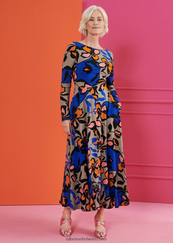 Talbot Runhof odzież szary kobiety sukienka midi coswig3 0RPB2J143